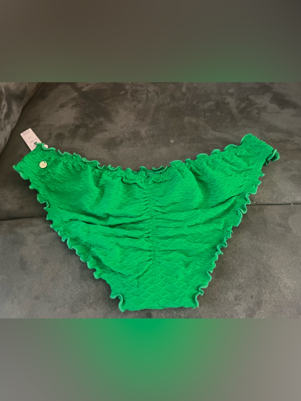 Green Ruffle Bikini Bottom - Picture 2 of 5